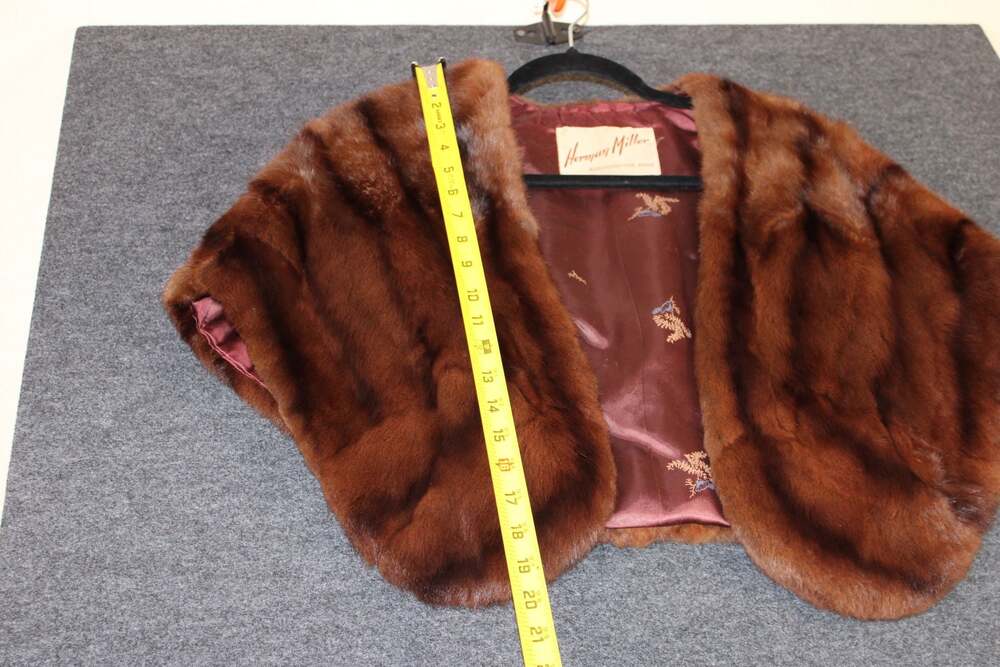 Vintage Herman Miller Northampton Mass Brown Mink Fur Stole Shawl - Picture 8 of 9